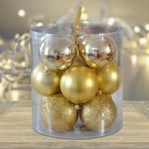 Boules de Noël dorées 7cm