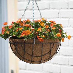 Corbeille verte suspendue H16xø30cm