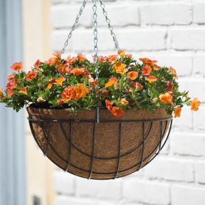 Corbeille grise suspendue H16xø30cm