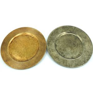 Plateaux antiques finition or et bronze