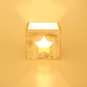 Photophore bois étoile