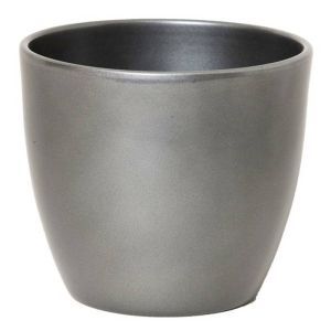 Pot Boule gris métallique 13.5 cm
