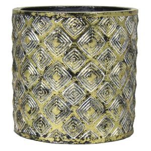 Pot cylindrique Hannah doré 12 cm