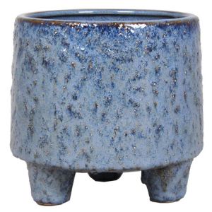 Pot Living sur pieds bleu 11 cm