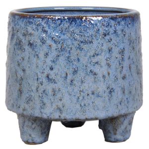 Pot Living sur pieds bleu 12 cm