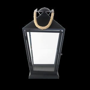 Lanterne noire avec corde M